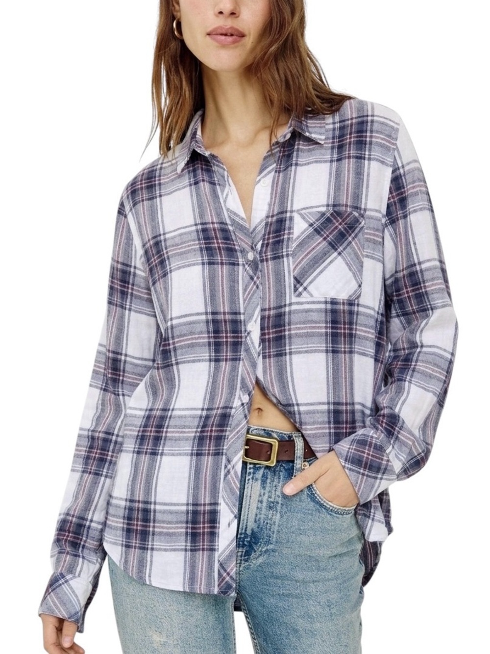 Rails Hunter Flannel Shirt Plaid Button Down Top Medium